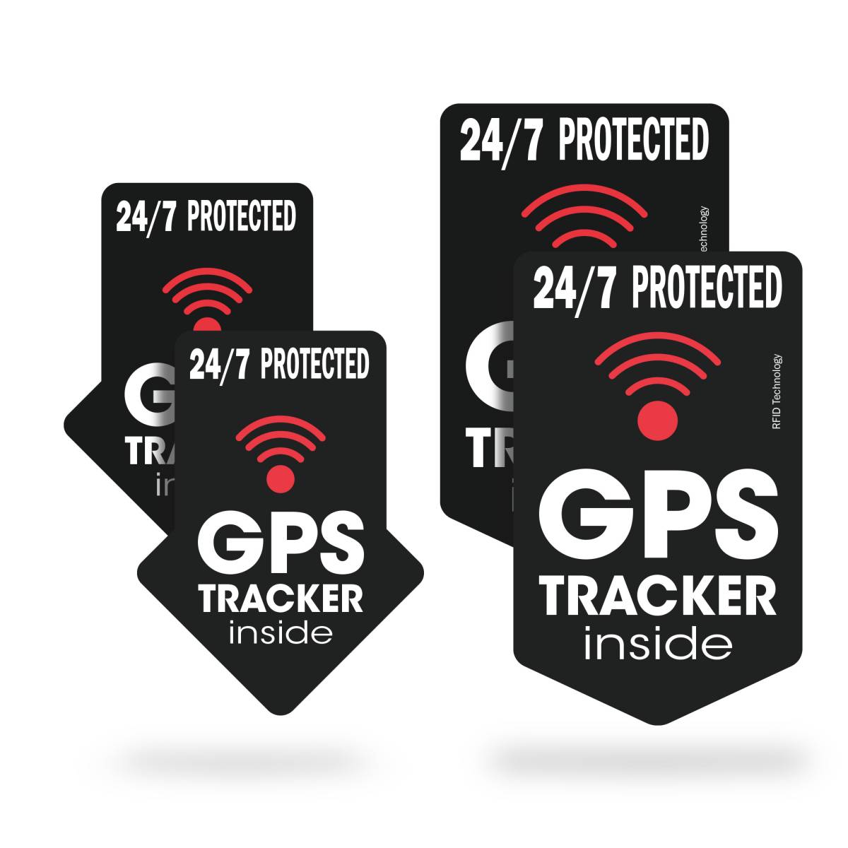 Lot de 4 Autocollants Dissuasifs Tracker GPS Antivol Vélo,
